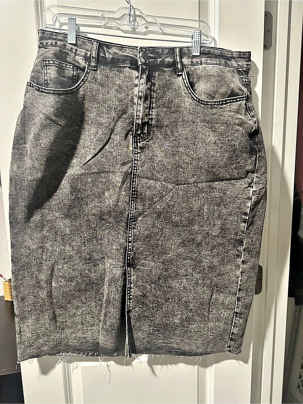 SHEIN Women's Gray Denim skirt with slit Size 1XL